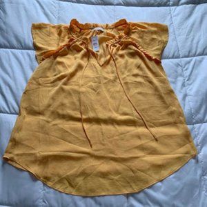 LOFT PLUS Flutter Sleeve yellow Blouse